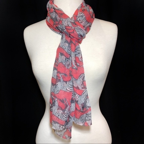 Pink Zebra Print Lightweight Long Scarf - Picture 2 of 7